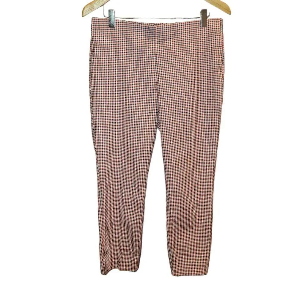 NWOT Crosby. Springfield Cropped Red Blue Gingham Pull on Pant 8